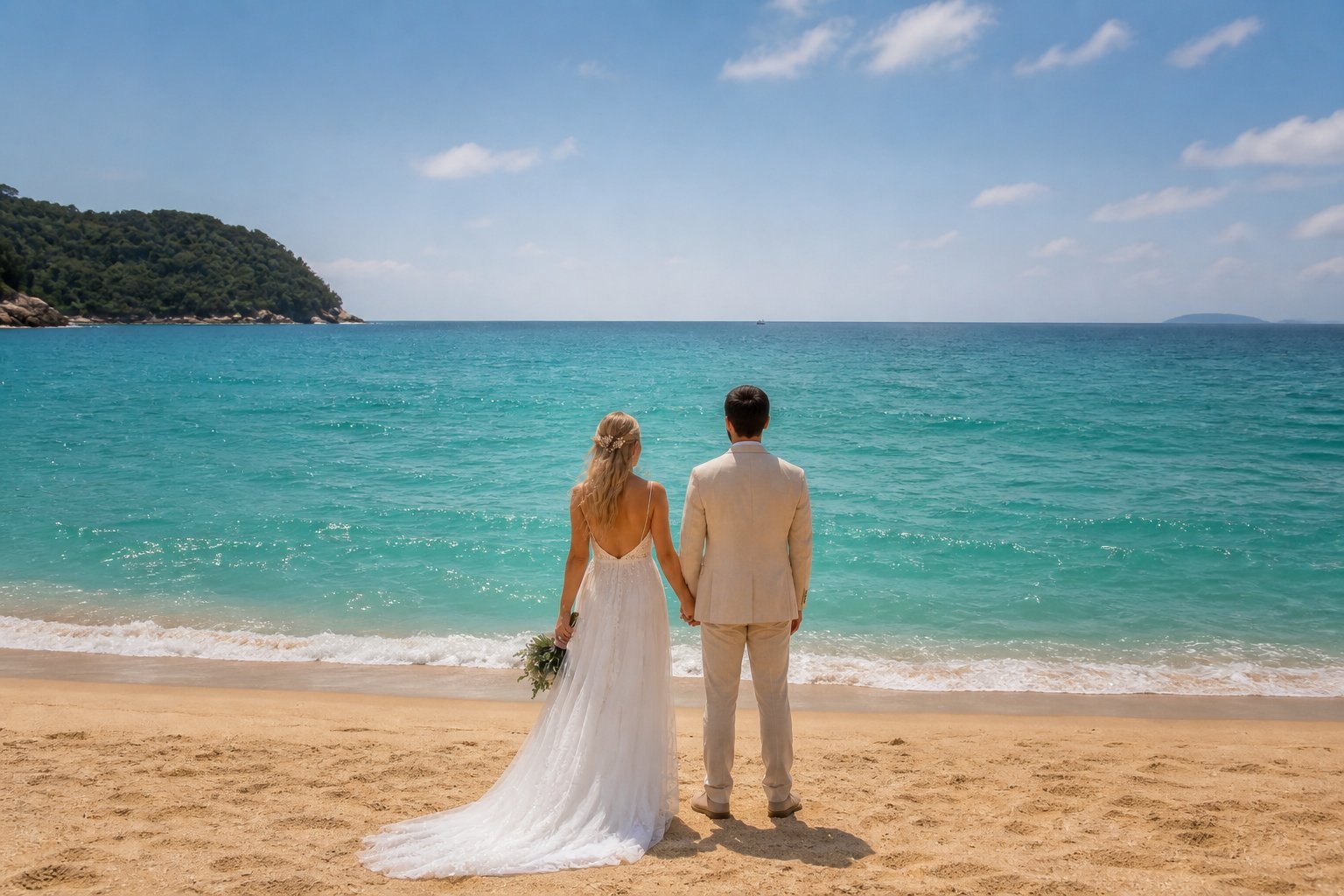 Casal na praia do Estaleiro